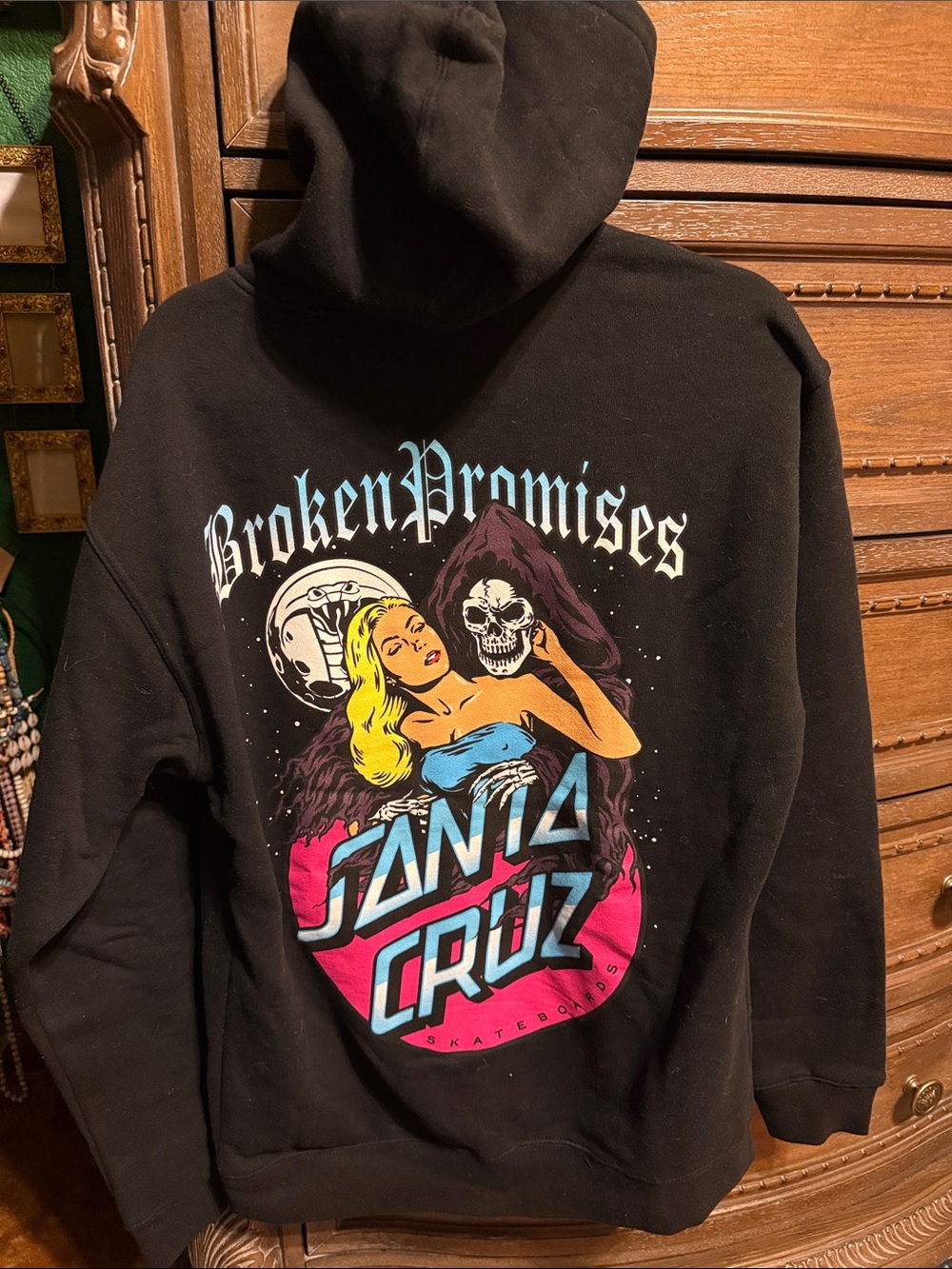 Santa Cruz Skateboards X Broken Promises Black Graphic Hoodie